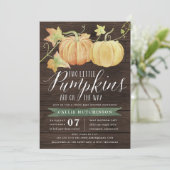 Invitation Citrouille automne | Baby shower jumeaux (Debout devant)