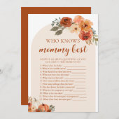 Invitation Citrouille Automne Baby shower Qui Connaît Maman M (Devant / Derrière)