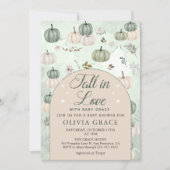 Invitation Citrouille Automne Baby shower vert automne (Devant)