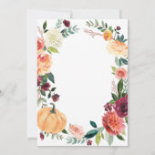 Invitation Citrouille Automne Chic Floral Rustique (Dos)