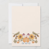 Invitation Citrouille Automne Floral Automne Dice Bunco Party (Dos)