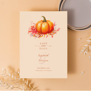 Invitation Citrouille Automne Mariage Botanique Enregistrer L