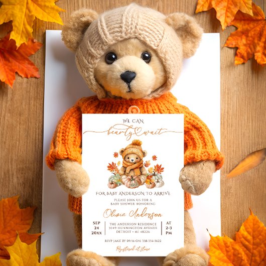 Invitation Citrouille Automne Nous Pouvons Attendre Baby show
