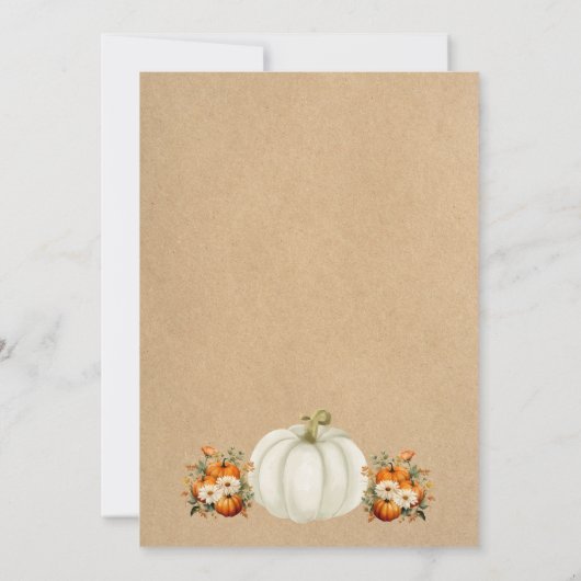 Invitation Citrouille Automne Pays Automne Baby shower d'auto (Dos)