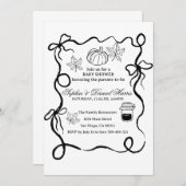 Invitation Citrouille Automne Rustique Chic Baby shower Invit (Devant / Derrière)