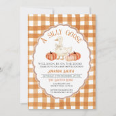 Invitation Citrouille Automne Silly Goose Baby shower (Devant)