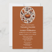 Invitation Citrouille Automne Super Boho Rusty Brown Mariage  (Devant)
