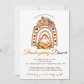 Invitation Citrouille Automne Thanksgiving Dîner (Devant)