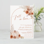 Invitation Citrouille Automne Tomber dans l'amour Fête des ma (Debout devant)