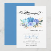 Invitation Citrouille Autumn Blue Boy Baby shower (Devant / Derrière)