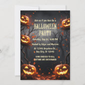 Invitation Citrouille avec Halloween de forêt (Devant)