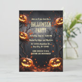 Invitation Citrouille avec Halloween de forêt (Debout devant)