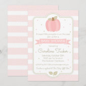 Invitation citrouille Baby Girl Shower - Pink Stri (Devant / Derrière)