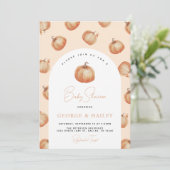 Invitation citrouille Baby shower (Debout devant)