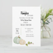 Invitation citrouille Baby shower aquarelle (Debout devant)