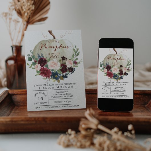 Invitation citrouille Baby shower - Baby shower d'