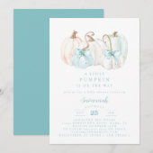 Invitation Citrouille Baby shower Baby shower garçon Invitati (Devant / Derrière)