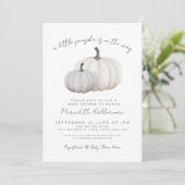 Invitation Citrouille Baby shower d'automne neutre selon le s (Debout devant)