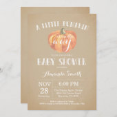 Invitation citrouille Baby shower d'automne Vintag (Devant / Derrière)