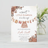 Invitation Citrouille  Baby shower fille (Debout devant)