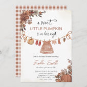 Invitation Citrouille  Baby shower fille (Devant / Derrière)