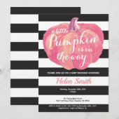 Invitation citrouille Baby shower fille (Devant / Derrière)