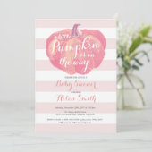 Invitation citrouille Baby shower fille (Debout devant)