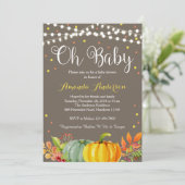 Invitation Citrouille Baby shower Invitation, Baby shower d'a (Debout devant)