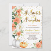 Invitation Citrouille Baby shower Orange Pink & Go (Devant)