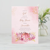 Invitation citrouille Baby shower Pour Les Filles (Debout devant)