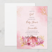 Invitation citrouille Baby shower Pour Les Filles (Devant / Derrière)