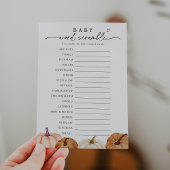 Invitation Citrouille Baby Word Scramble Jeu