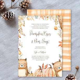 Invitation Citrouille Baisers et Ours Hugs Baby shower Invita