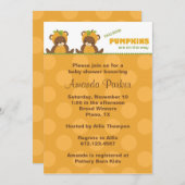 Invitation citrouille Bear Baby shower (Devant / Derrière)