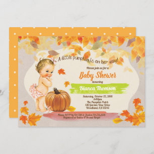Invitation Citrouille bébé douche chute vintage rustique