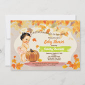 Invitation Citrouille bébé fille douche rustique vintage chut (Devant)