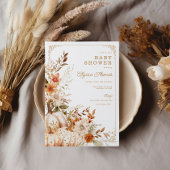 Invitation Citrouille beige Baby shower neutre pour les femme