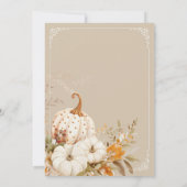 Invitation Citrouille beige et Fête des mariées aux fleurs (Dos)