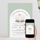 Invitation Citrouille blanc automne Baby shower Arch Invitati