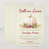 Invitation Citrouille blanc automne Fête des mariées (Devant / Derrière)