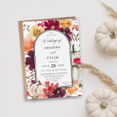 Invitation Citrouille blanc automne Mariage floral