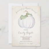 Invitation Citrouille blanc automne nuptiale de douche Invita (Devant)