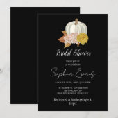 Invitation Citrouille blanc Autumn Black Fête des mariées (Devant / Derrière)