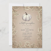 Invitation Citrouille blanc Cardstock automne Baby shower Inv (Devant)