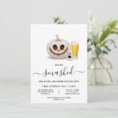 Invitation Citrouille blanc cassé Halloween soirée (Debout devant)