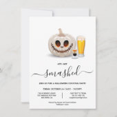 Invitation Citrouille blanc cassé Halloween soirée (Devant)