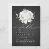 Invitation Citrouille blanc Chalkboard Fall Engagement Party (Devant)