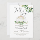 Invitation Citrouille blanc chute en amour Fête des mariées v (Devant)