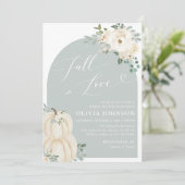 Invitation Citrouille blanc chute en Fête des mariées d'amour (Debout devant)