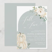 Invitation Citrouille blanc chute en Fête des mariées d'amour (Devant / Derrière)